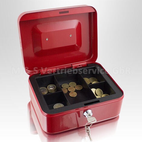 Geldkassette 20 cm klein abschließbar Münz Geld Zählbrett Kasse