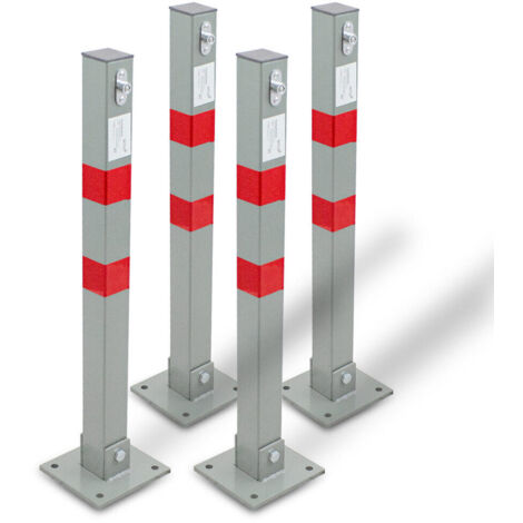 Bituxx 4x Parkpfosten Parkplatzpfosten Absperrpfosten Parkplatzsperre Poller 65cm Klappbar