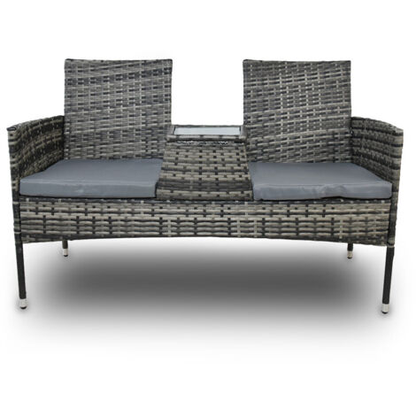 Lacestone Rattan Zweisitzer Sitzgruppe Terrassenmöbel Gartenbank