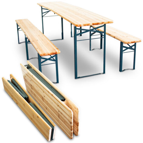 Bituxx Bierzeltgarnitur Biertischgarnitur Bierbankgarnitur Festzeltgarnitur Biergartengarnitur Bierbank Biertisch Klappbar 1x Tisch 2x Bänke 220cm