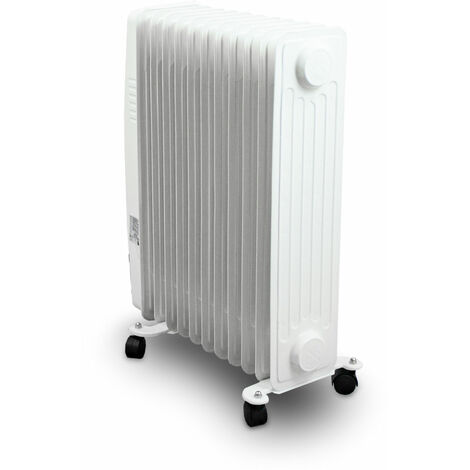 MaxxHome Elektrischer Ölradiator - Geeignet für Räume bis zu 10 m² -  Thermostat - Heizkörper Elektrisch - 2 Heizstufen - überhitzungsschutz 