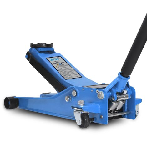 BITUXX Hydraulischer Rangierwagenheber 3T extra flach Wagenheber hydraulisch 3 Tonnen Hubhöhe von 8 cm bis 46 cm inkl. Gummiauflage und mit 2 Hydraulikkolben