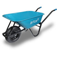 BITUXX Schubkarre 100L Schubkarren Schiebkarre Groß Scheibtruhe Bauschubkarre Blau mit Luftreifen und kugelgelagerter Achse bis 250kg