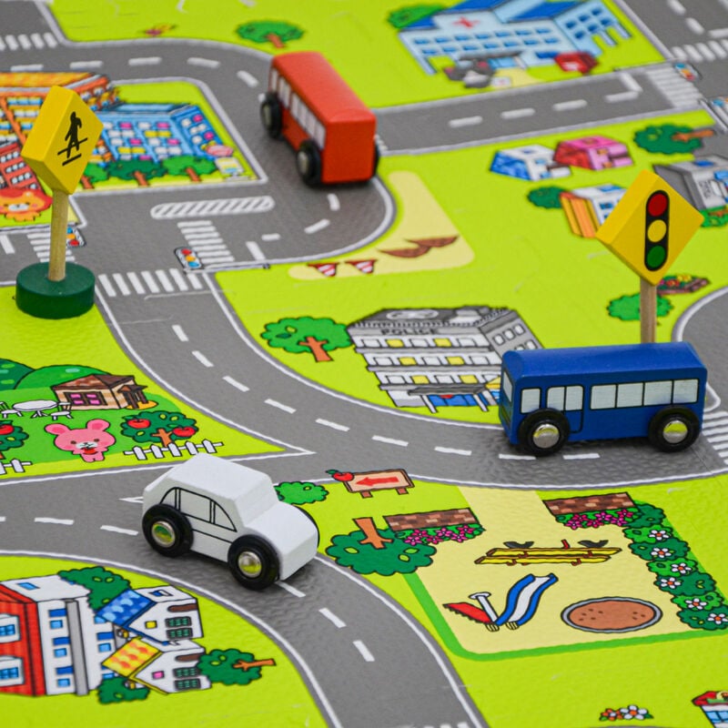 Tapis Enfant Voiture Ville Trafic De Voitures Carte Routiu00e8re Pu00c9DAGOGIQUE & Salle De Jeux Tapis Pour Enfants Chambres Et Salle De Jeux Tapis Voiture Jouet