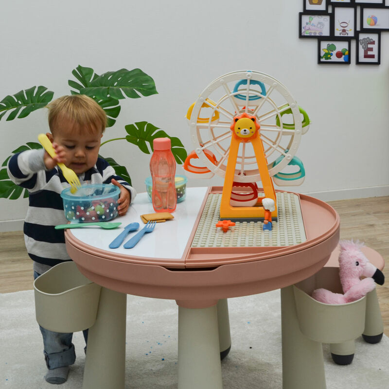 Table de jeu 3 en 1 - Compatible LEGO DUPLO - Table et chaise pour enfants  - 1 an et plus