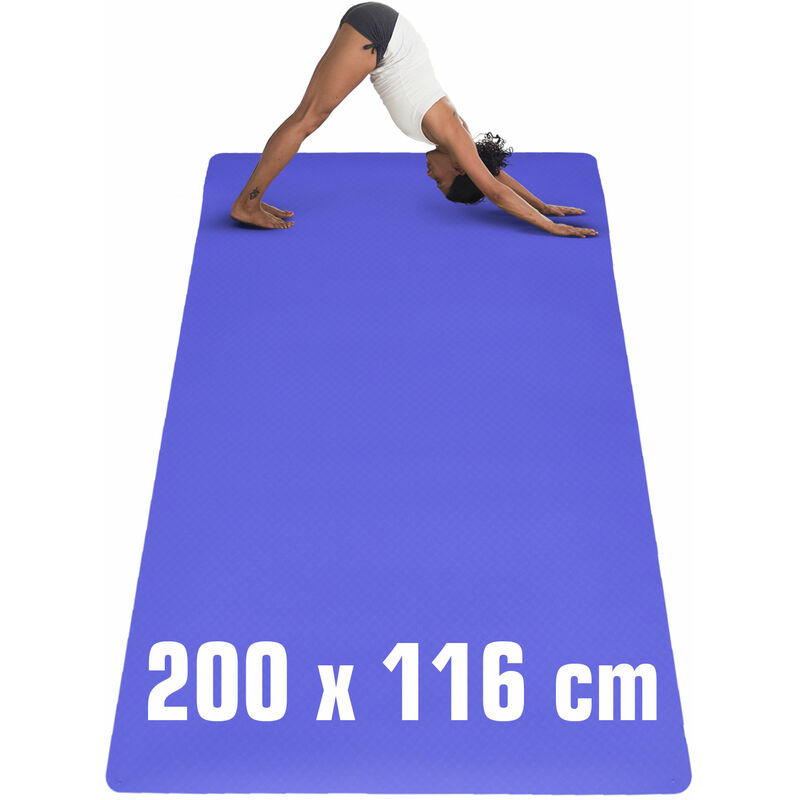 LFS Grand tapis de yoga, extra épais et large (184 cm x 80 cm x 10 mm),  antidérapant double face pour entraînement à domicile, tapis de yoga  anti-déchirures pour pilates, fitness, gym
