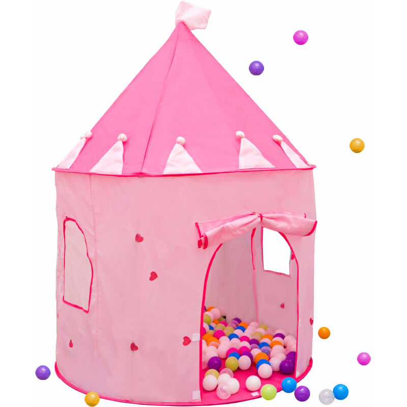 Bieco Tente Bebe Princesse | 100 Balles incluses | Piscine a Balle pour  Bébé | Tente Enfant Interieur | Tente Pop up Enfant Piscine à Balle Enfant