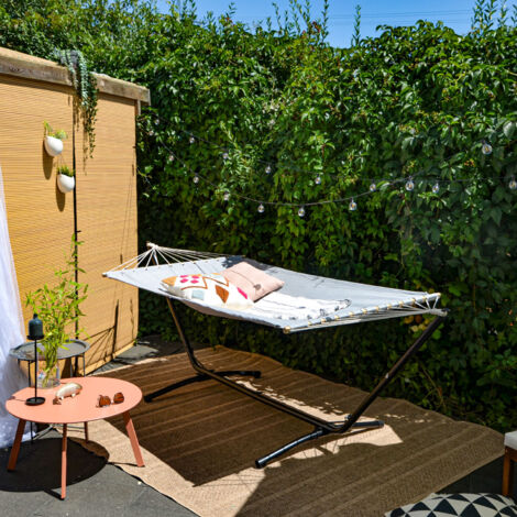 Support Hamac Robuste DREAMADE 325x100x106cm Charge 150kg - Avec Chaînes