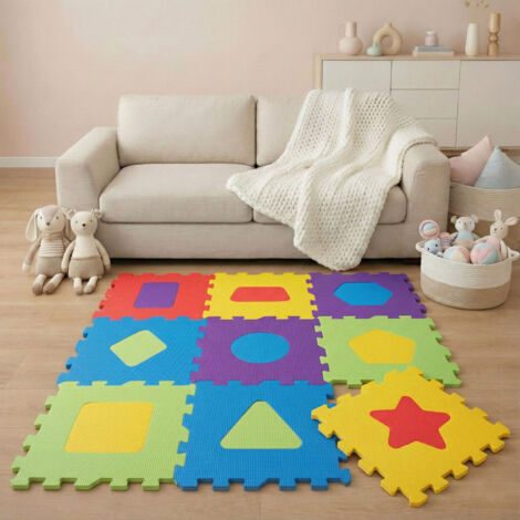 Tapis Puzzle En Mousse EVA Pour Bébé - 26 Dalles 30x30 Cm, Coloré, Lettres - Marque LittleTom