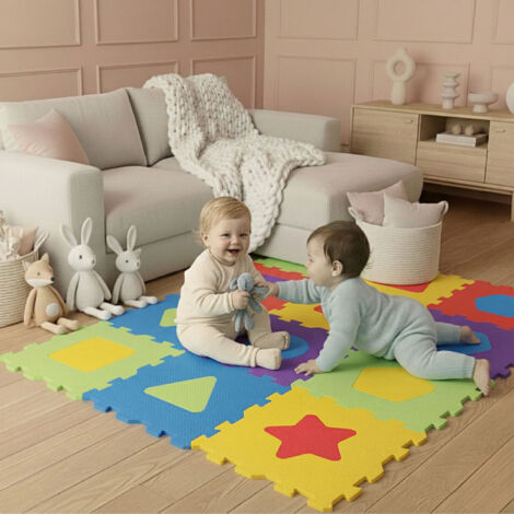 36 Pièces Tapis de Sol Bébé - 30x30 Dalles en Mousse EVA - Carrés Puzzle Enfant