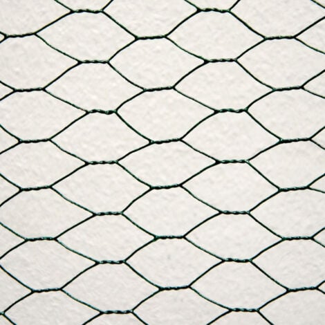 Grillage Métallique pour Cloture  Maillage Hexagonal 13x13mm  Longueur 25m  Hauteur 75cm  Clôture pour animaux et plantes  0.8mm avec Couche en PVC Verte