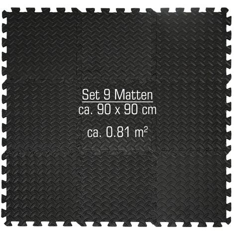 Tapis de sol Puzzle, Gym à domicile - Noir (120 x 120 cm