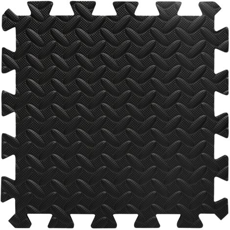 tapis puzzle gris noir