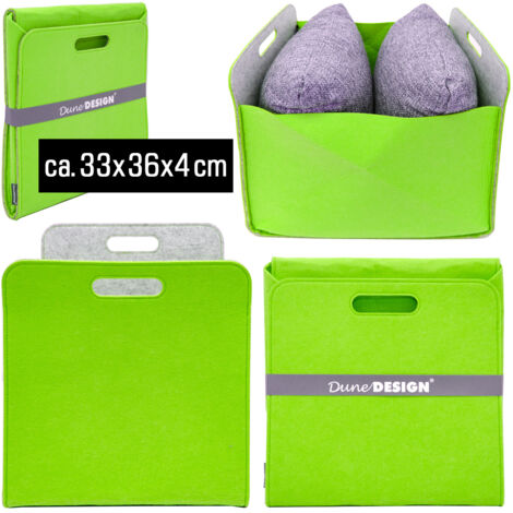 Boîte de Rangement Feutre 33x33x38 cm Kallax Panier Feutrine Étagère Ikea Vert
