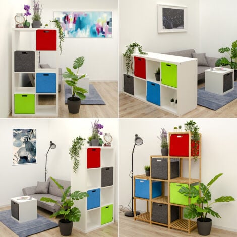 Boîte de Rangement Feutre 33x33x38 cm Kallax Panier Feutrine Étagère Ikea Bleu