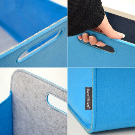 Boîte de Rangement Feutre 33x33x38 cm Kallax Panier Feutrine Étagère Ikea Bleu