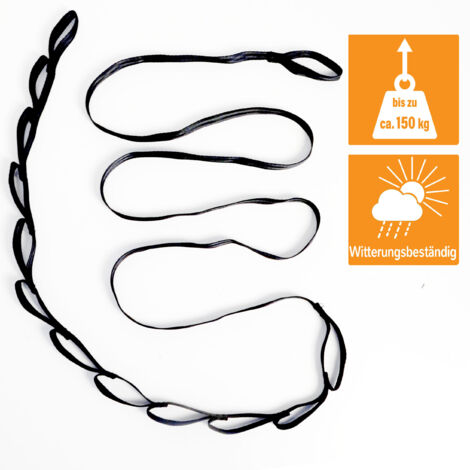 AMANKA Fixation de hamac de 6 m de long Kit de fixation flexible Suspension jusqu'à 160 kg