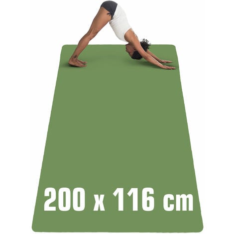 200x116 Tapis de Sport XXL - 6mm Tapis de Yoga Large Tapis Fitness  Antidérapant