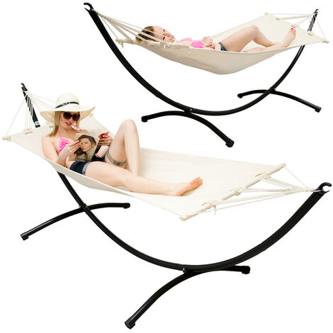 Hamac Avec Support - 300cm Support Hamac Acier - 190x80 Hamac Jardin Exterieur 79321637