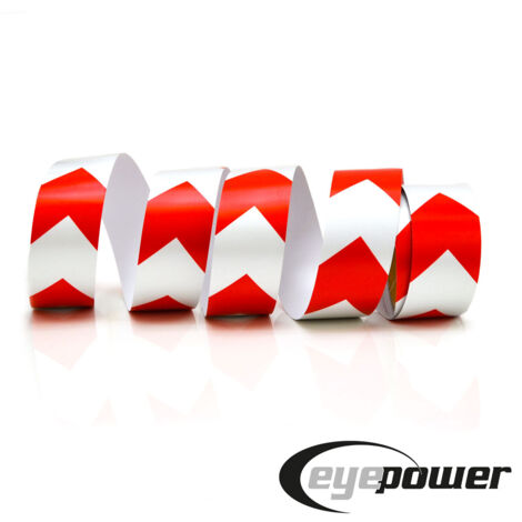 Bande Réfléchissante Eyepower 5m X 5cm - Autocollante Rouge Et Blanc Pour Sécurité