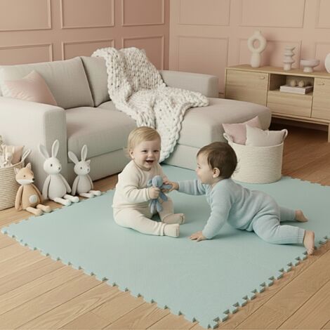 18 Pièces Tapis de Sol Bébé 30x30 Tapis Mousse Bebe Tapis de Jeux Enfant Pliable