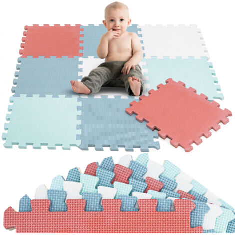 9 Pièces Tapis de Sol Bébé 30x30 Tapis Mousse Bebe Tapis de Jeux Enfant Pliable (1/5)