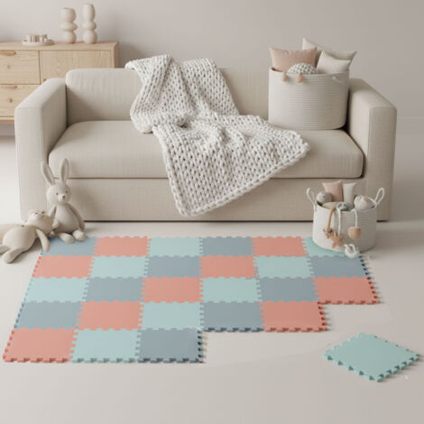 Ehskzjh Tapis De Sol Pour Bébé - Dalles Épaisses En Mousse Avec Rebords Modulables - Puzzle