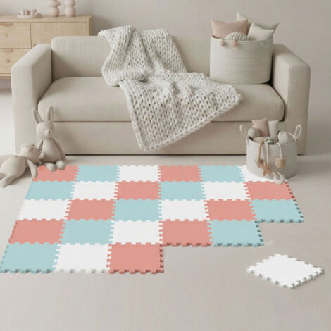 27 Pièces Tapis de Sol Bébé - 30x30 Dalles en Mousse EVA - Carrés Puzzle Enfant