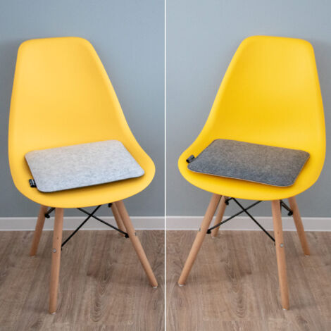 4 Coussins de Chaise en Feutre 35x35x3cm Coussin de Chaise Carré Réversible Gris