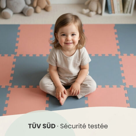 LittleTom 18 Tapis Puzzle Mousse – Dalles 30x30 Cm, Antidérapant, Bébé 0 Mois, EVA 1 Cm épais