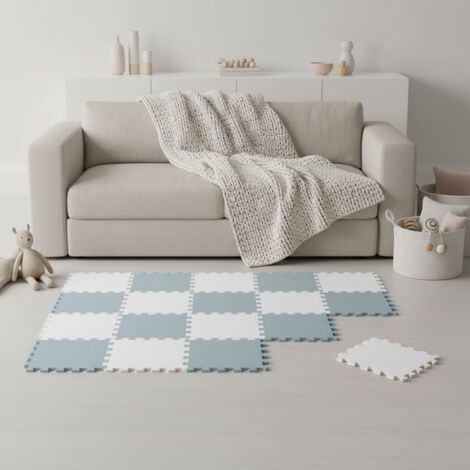 18 Pièces Tapis de Sol Bébé - 30x30 Dalles en Mousse EVA - Carrés Puzzle Enfant