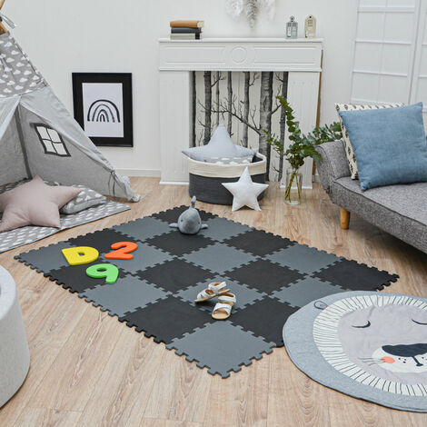 12pcs, tapis de sol gris en mousse puzzle, tapis de sol puzzle en mousse  emboîtable carreaux
