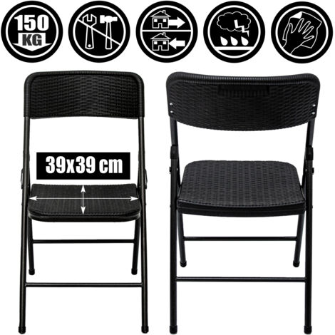Chaise pliante en fer forgé Chaise de jardin et de terrasse avec motifs décoratifs Style Rustique Vintage Extérieur et Intérieur