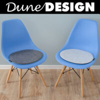 Lot 4 Coussins De Chaise Feutre Ovale Réversible DuneDesign – 40x37x0,8 Cm, Gris Clair/Foncé, Confort & Isolation Thermique