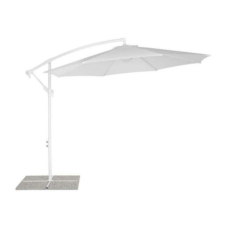 Ombrellone da Giardino 3x3 Decentrato Top in Poliestere 220 g/mq per  Esterno - Bianco