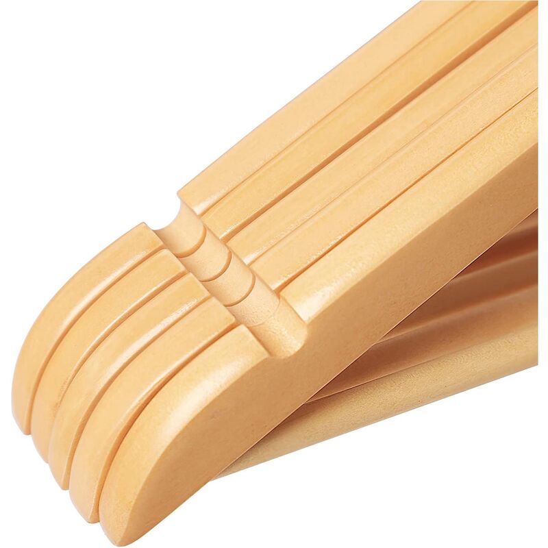 Relaxdays Grucce Per Pantaloni In Legno - Set Da 5 Con Pinze Scorrevoli E Gommini Antigraffio - Gancio Girevole 360° - 37 Cm