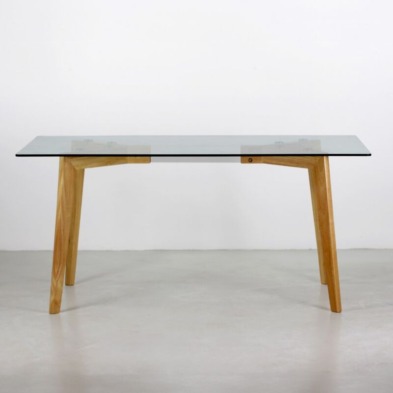Tavolo Da Pranzo Rettangolare In Legno Di Hevea 120x70 Cm - Effetto Noce, Fino A 4 Persone