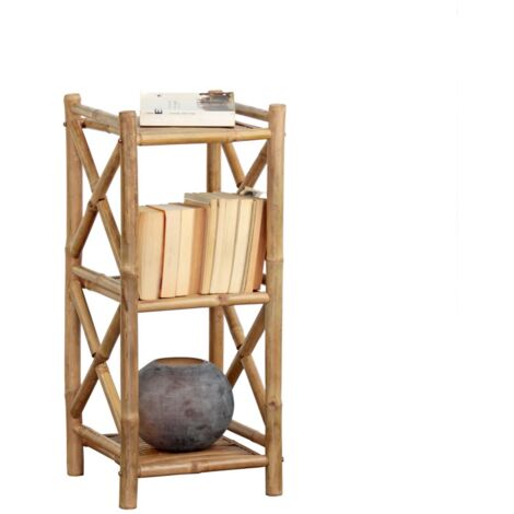 Scaffale in bambù 3 ripiani 35x35x81 cm