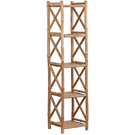 Scaffale in bambù 5 ripiani 35x35x152 cm