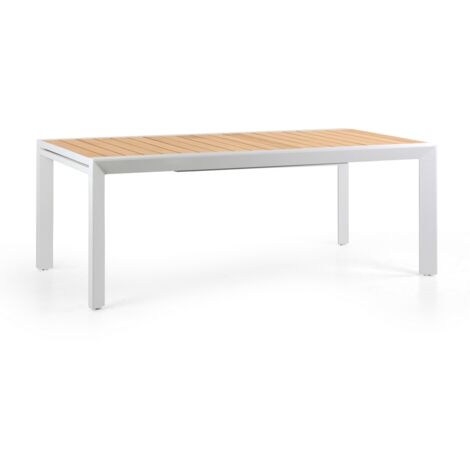 Tavolo allungabile in alluminio e legno 200/300x100x075- Olbia