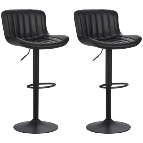 Sgabelli alti da bar 55x51x90-110 cm in ecopelle nero - Barry (1/5)