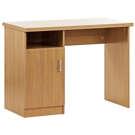 Scrivania cameretta con anta e vano portaoggetti 100x50 cm naturale
