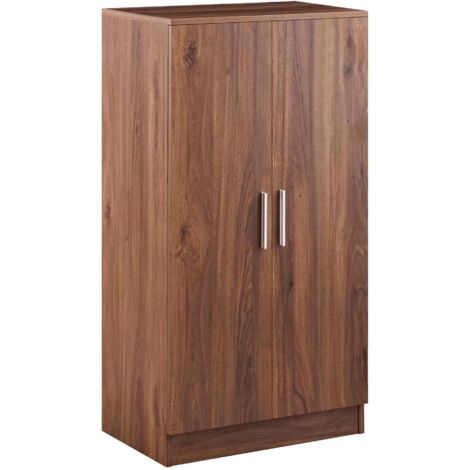 Niche Scarpiera Con Ripiani E Panca - Noce Rustico, 6 Scomparti E Ante, 33x33x12.7 Cm Per Scomparto, Mobile Da Ingresso