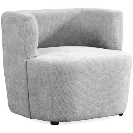 Poltroncina moderna da salotto in tessuto grigio chiaro - Seattle (1/5)