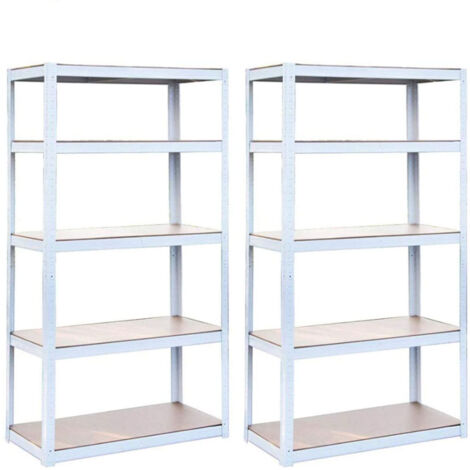 Scaffali metallici 150x75x30 cm bianchi 5 ripiani