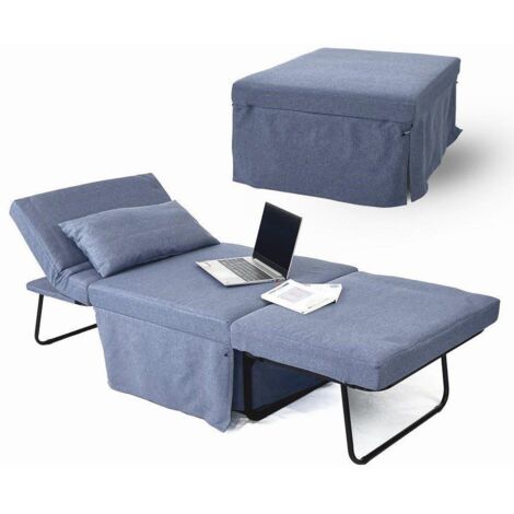 Brandina letto pouf  richiudibile in tessuto blu jeans - Bibi