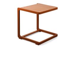 Tavolino da giardino in alluminio a doghe mattone 41x41cm - Chiara