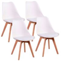 Sedia ergonomica gambe in legno 4 pz - Candice