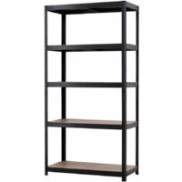 Scaffale metallico nero 5 ripiani