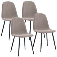 Sedie set 4 sedie da salotto imbottite in tessuto grigio - Bella